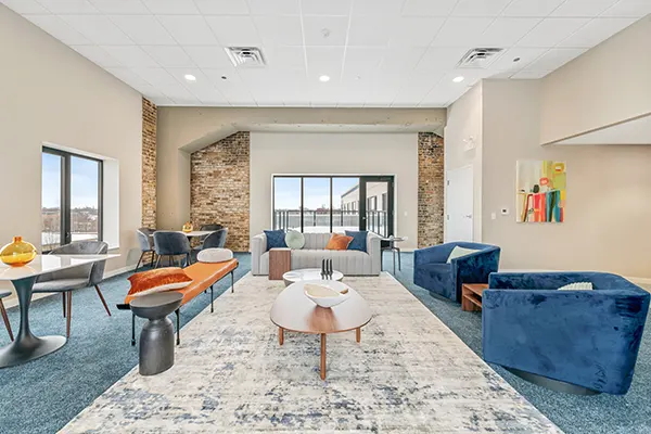 Inviting shared areas for gathering or relaxing