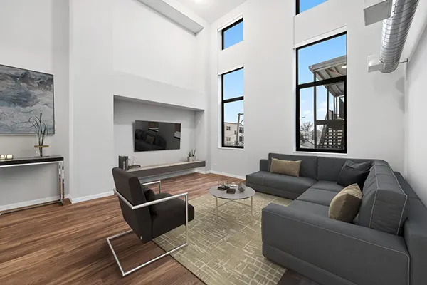 Seamless flow between kitchen, dining, and living spaces